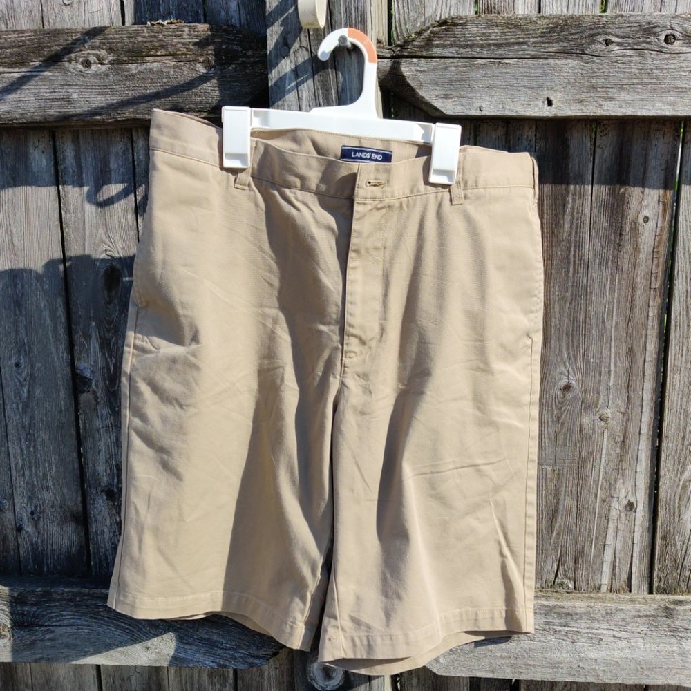 Lands End Traditional Fit Khaki Shorts US 35